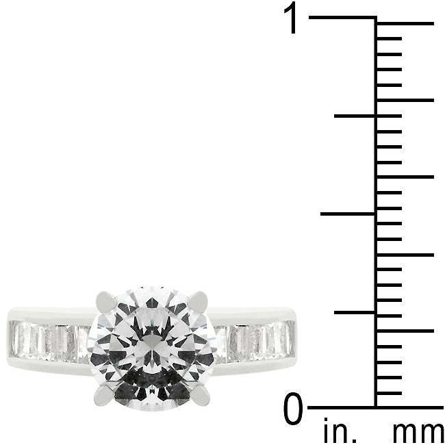 Couture Whisper Signature Line Classic Rhodium Plated Engagement Ring - Friggin Jewelry Fashion