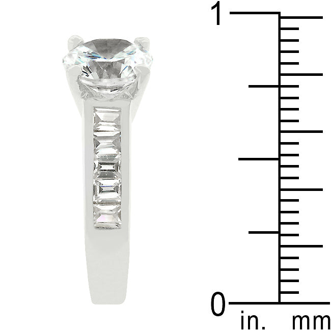 Couture Whisper Signature Line Classic Rhodium Plated Engagement Ring - Friggin Jewelry Fashion
