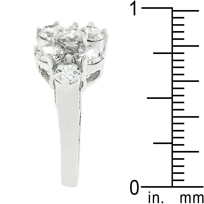 Sovereign Edge Modern Edit Round Cubic Zirconia Cluster Ring - Friggin Jewelry Fashion