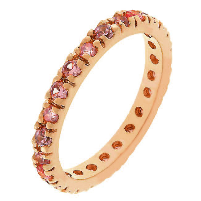 Proper Mischief Bold Line Pink Cubic Zirconia Eternity Ring - Friggin Jewelry Fashion