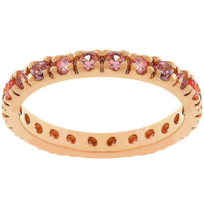 Proper Mischief Bold Line Pink Cubic Zirconia Eternity Ring - Friggin Jewelry Fashion