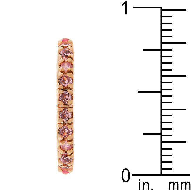 Proper Mischief Bold Line Pink Cubic Zirconia Eternity Ring - Friggin Jewelry Fashion