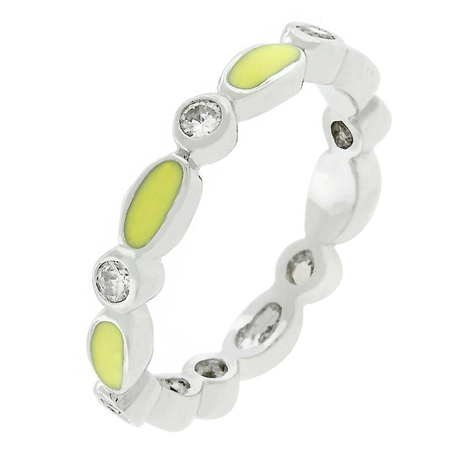 Proper Classic Everyday Edit Yellow Link Enamel Stacker Ring - Friggin Jewelry Fashion