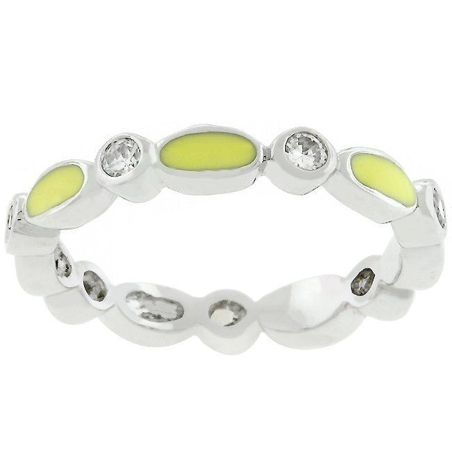 Proper Classic Everyday Edit Yellow Link Enamel Stacker Ring - Friggin Jewelry Fashion