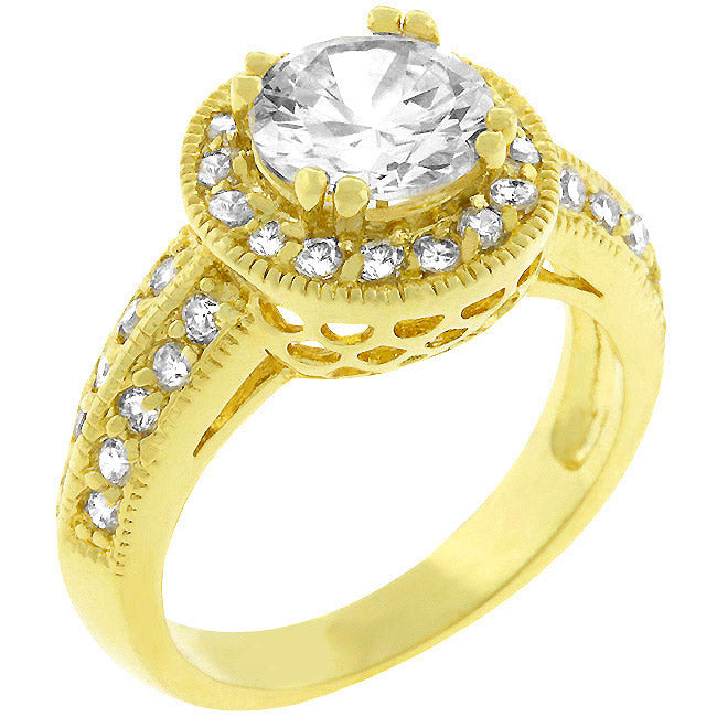 Couture Spark Refined Edit Pave Halo Vintage Crown Ring - Friggin Jewelry Fashion