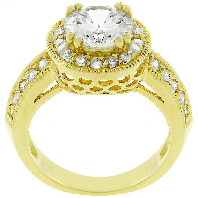 Couture Spark Refined Edit Pave Halo Vintage Crown Ring - Friggin Jewelry Fashion