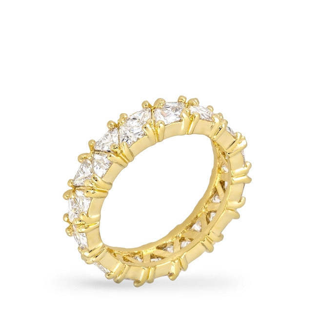 Exclusive Spark Timeless Edit Golden Trillion Eternity Ring - Friggin Jewelry Fashion