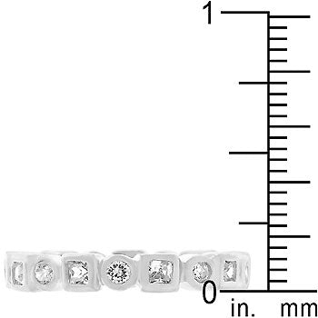 Everyday Spark Modern Icon Rhodium Plated Eternity Stackable Band - Friggin Jewelry Fashion