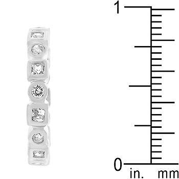 Everyday Spark Modern Icon Rhodium Plated Eternity Stackable Band - Friggin Jewelry Fashion