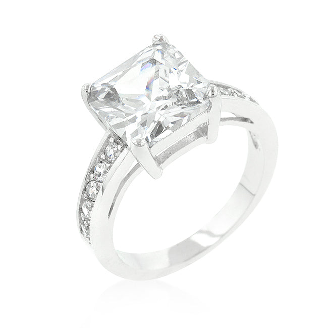 Starborn Spark Contemporary Icon Classic Princess Cut Raised Pave Engagement Ring - Friggin Jewelry Fashion