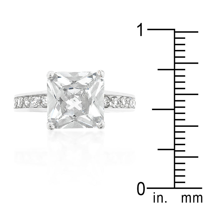 Starborn Spark Contemporary Icon Classic Princess Cut Raised Pave Engagement Ring - Friggin Jewelry Fashion