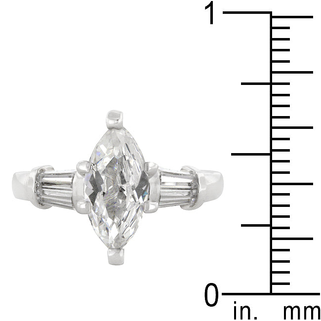 Everyday Whisper Icon Edit Rhodium Plated Marquise Centerpiece Ring - Friggin Jewelry Fashion