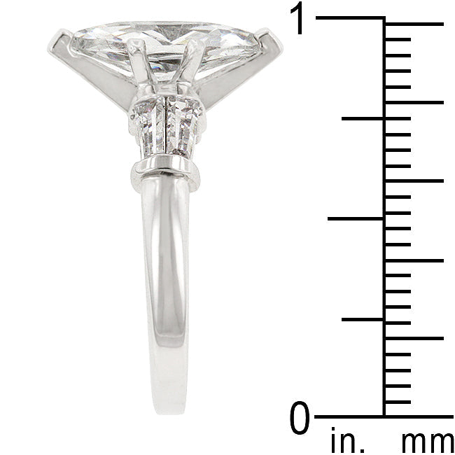 Everyday Whisper Icon Edit Rhodium Plated Marquise Centerpiece Ring - Friggin Jewelry Fashion