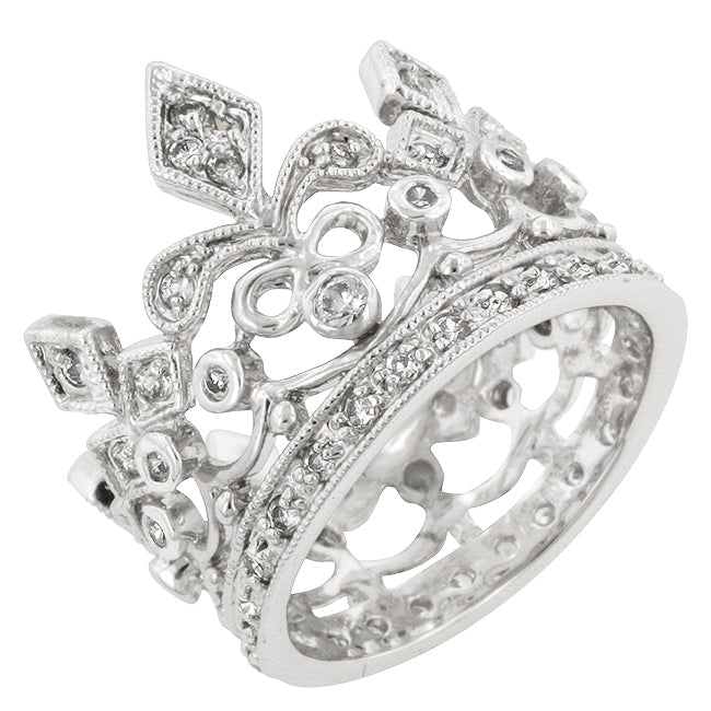 Irresistible Whisper Signature Edit Cubic Zirconia Crown Eternity Ring - Friggin Jewelry Fashion