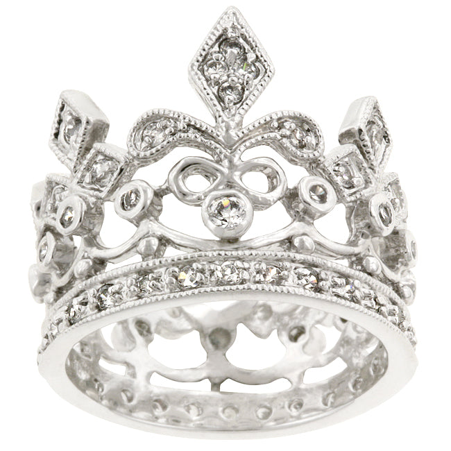 Irresistible Whisper Signature Edit Cubic Zirconia Crown Eternity Ring - Friggin Jewelry Fashion