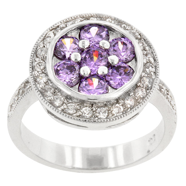 Lustrous Glow Signature Edit Amethyst Purple Lily Ring - Friggin Jewelry Fashion