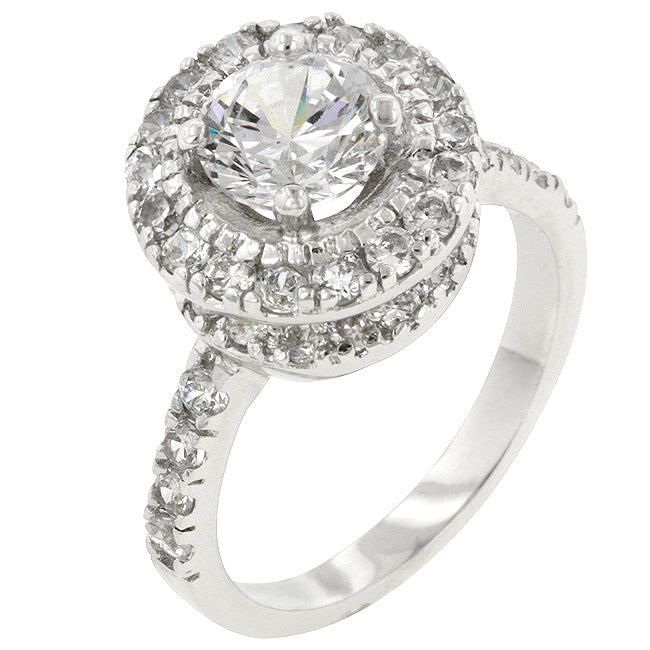 Striking Glow Modern Edit Rhodium Plated Majestic Ring - Friggin Jewelry Fashion