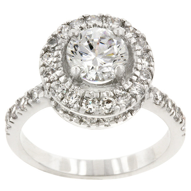 Striking Glow Modern Edit Rhodium Plated Majestic Ring - Friggin Jewelry Fashion