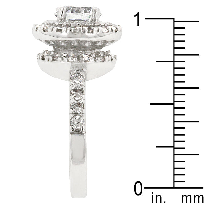 Striking Glow Modern Edit Rhodium Plated Majestic Ring - Friggin Jewelry Fashion