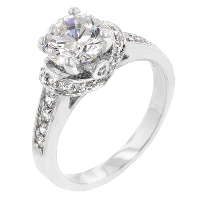 Sculpted Form Modern Edit Rhodium Plated Regal Ring - Friggin Jewelry Fashion