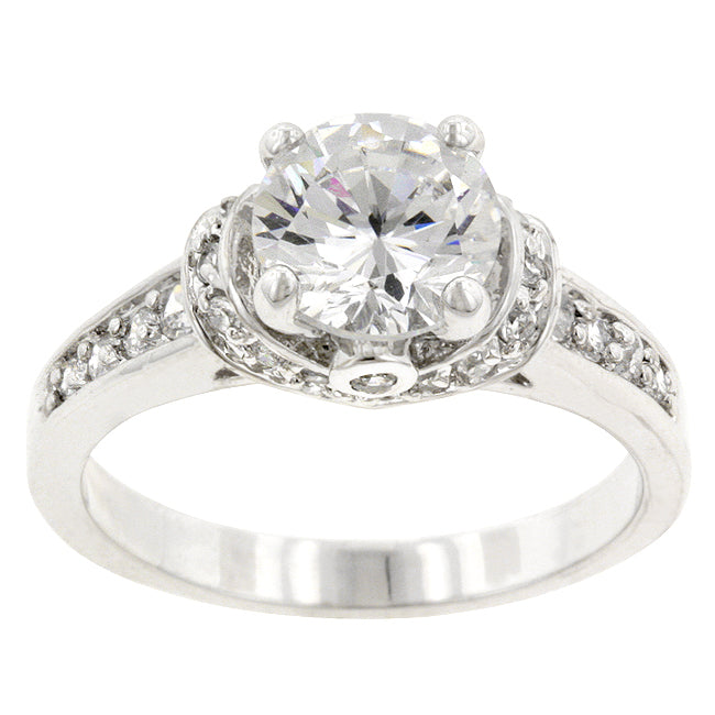Sculpted Form Modern Edit Rhodium Plated Regal Ring - Friggin Jewelry Fashion