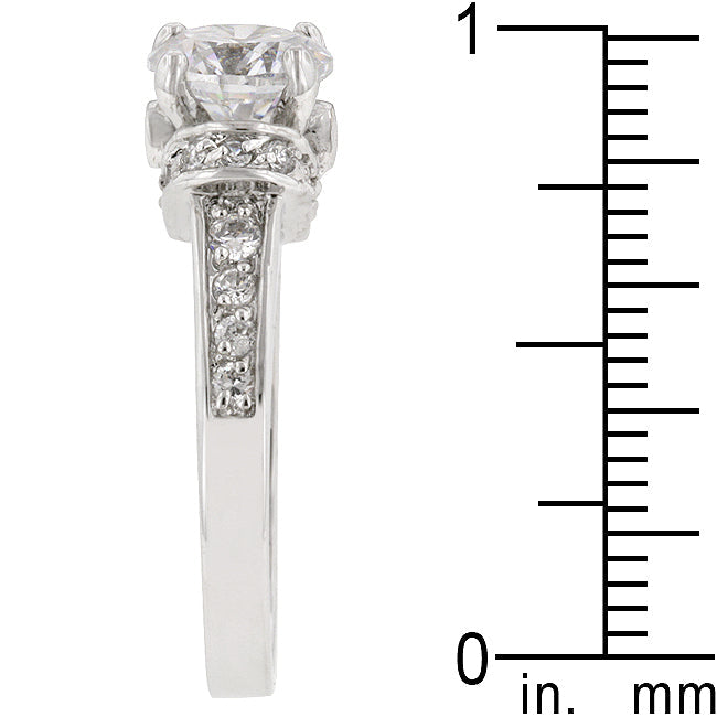 Sculpted Form Modern Edit Rhodium Plated Regal Ring - Friggin Jewelry Fashion