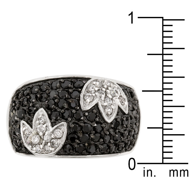 Smart Detail Bold Line Black and White Tulip Ring - Friggin Jewelry Fashion