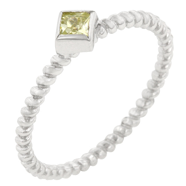 Witty Detail Studio Line Twisted Petite Peridot Solitaire Ring - Friggin Jewelry Fashion