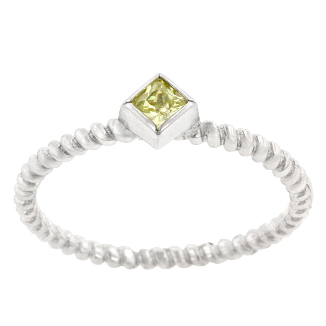 Witty Detail Studio Line Twisted Petite Peridot Solitaire Ring - Friggin Jewelry Fashion