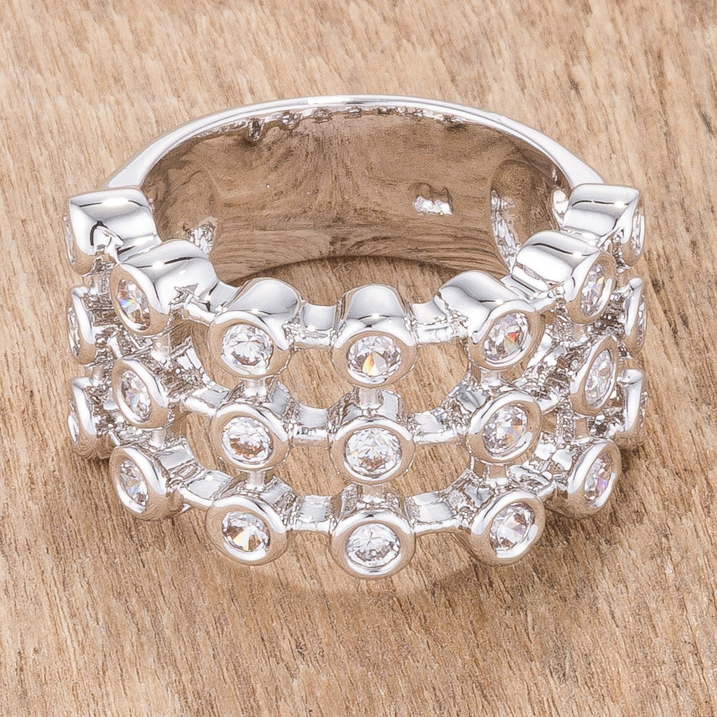 Timeless Edge Classic Series Tiered Contemporary Ring - Friggin Jewelry Fashion