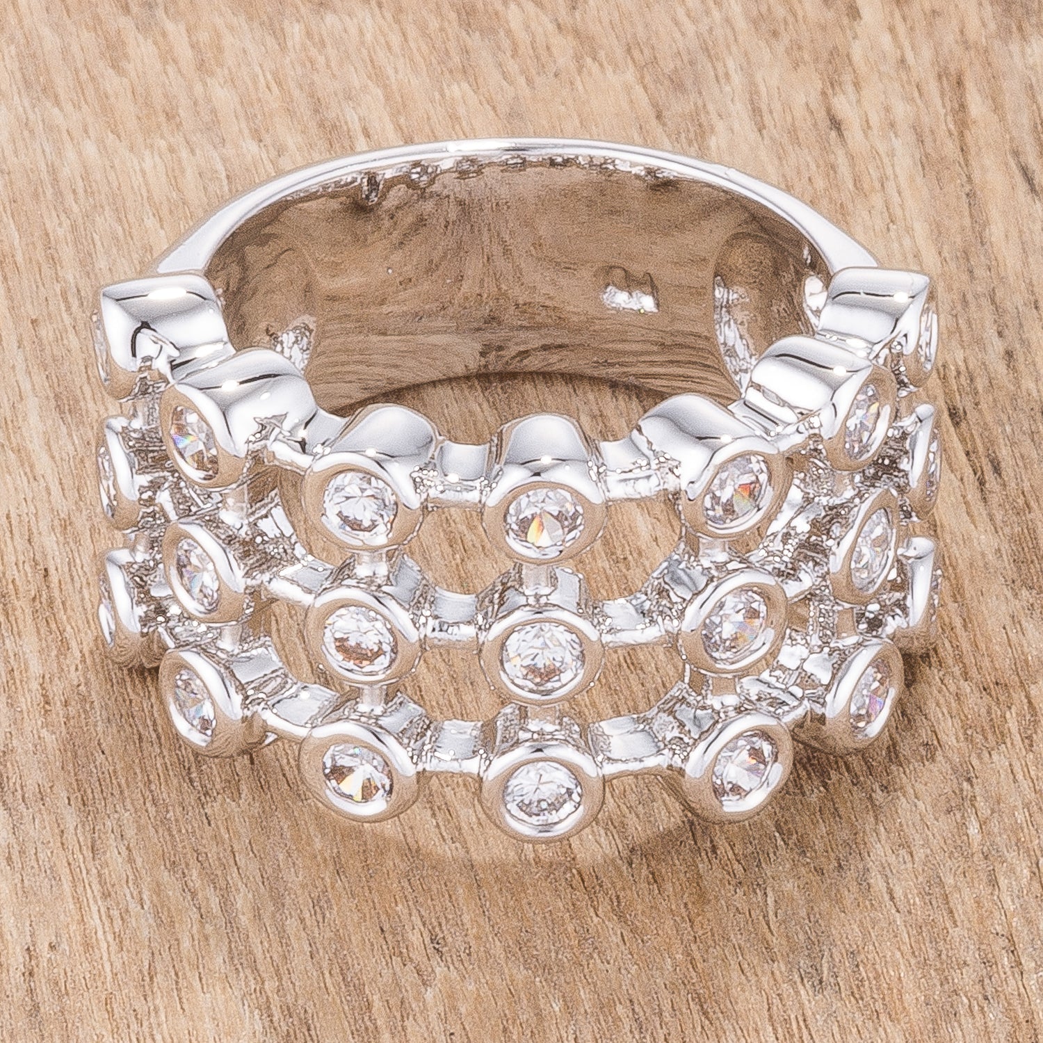 Timeless Edge Classic Series Tiered Contemporary Ring - Friggin Jewelry Fashion
