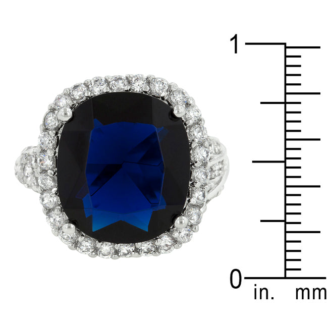 Runway Whisper Contemporary Line Deep Blue Sapphire Engagement Ring - Friggin Jewelry Fashion