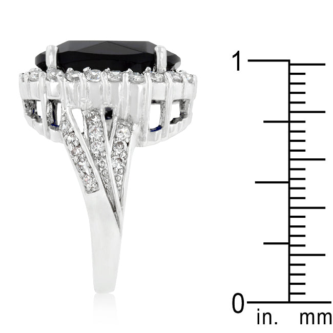 Runway Whisper Contemporary Line Deep Blue Sapphire Engagement Ring - Friggin Jewelry Fashion