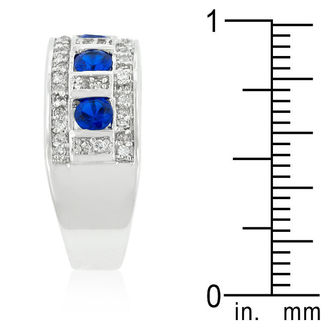 Radiant Spark Desired Edit Blue and Clear Encrusted Rhodium Plated Ring - Friggin Jewelry Fashion