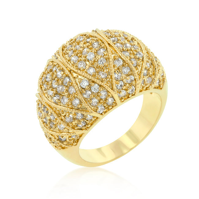 Irresistible Form Radiant Series Goldeneye Clear Cubic Zirconia Cocktail Ring - Friggin Jewelry Fashion