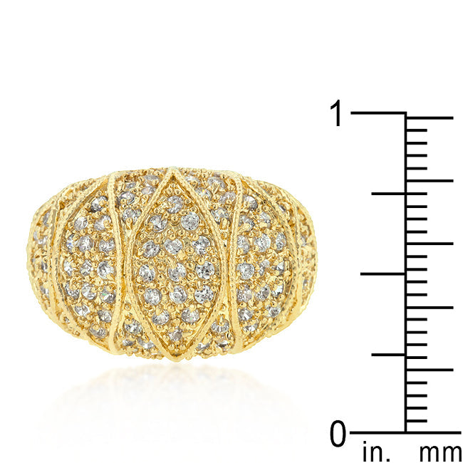 Irresistible Form Radiant Series Goldeneye Clear Cubic Zirconia Cocktail Ring - Friggin Jewelry Fashion