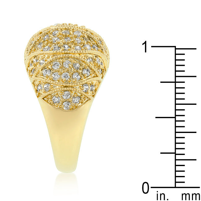 Irresistible Form Radiant Series Goldeneye Clear Cubic Zirconia Cocktail Ring - Friggin Jewelry Fashion