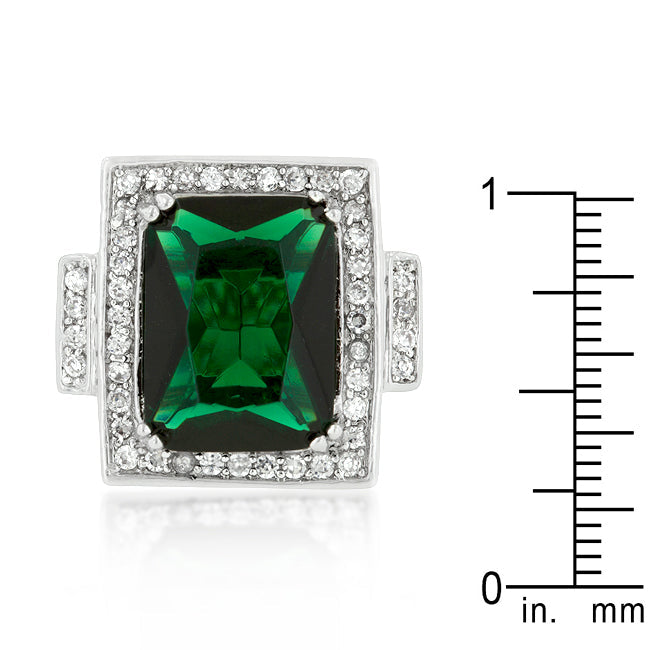 Bold Detail Modern Muse Emerald Green Classic Cocktail Ring - Friggin Jewelry Fashion