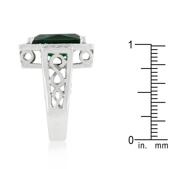 Bold Detail Modern Muse Emerald Green Classic Cocktail Ring - Friggin Jewelry Fashion