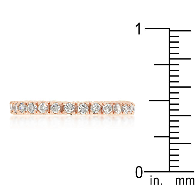 Regency Form Heritage Line Rose Gold Finish Cubic Zirconia Eternity Band - Friggin Jewelry Fashion