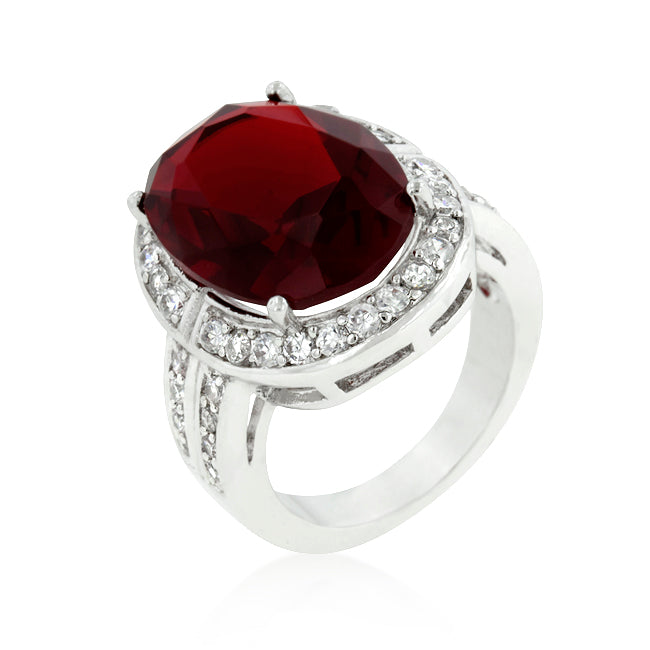 Playful Edge Contemporary Edit Ruby Red Cocktail Ring - Friggin Jewelry Fashion