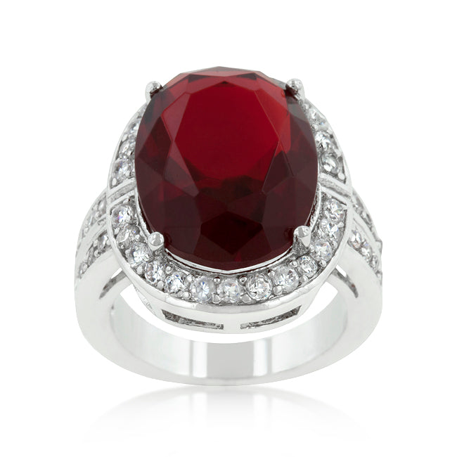 Playful Edge Contemporary Edit Ruby Red Cocktail Ring - Friggin Jewelry Fashion