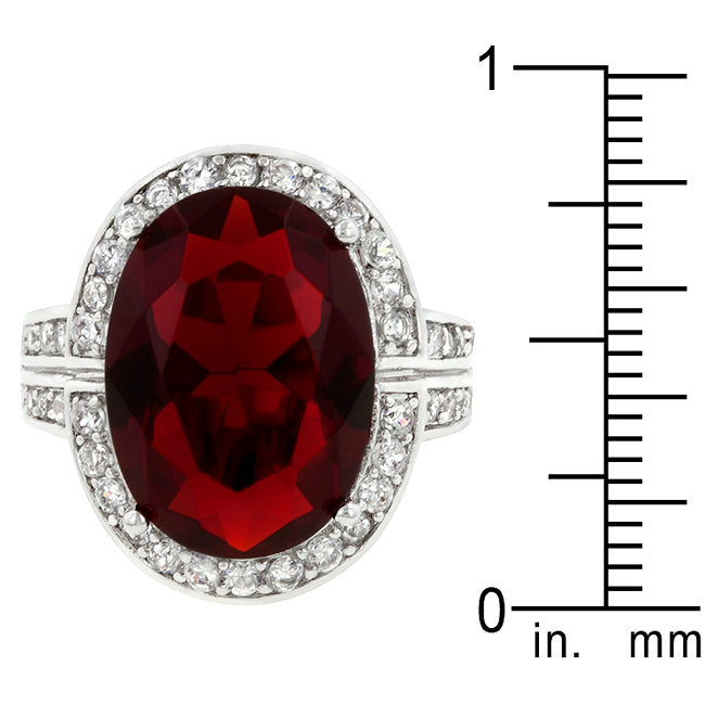 Playful Edge Contemporary Edit Ruby Red Cocktail Ring - Friggin Jewelry Fashion