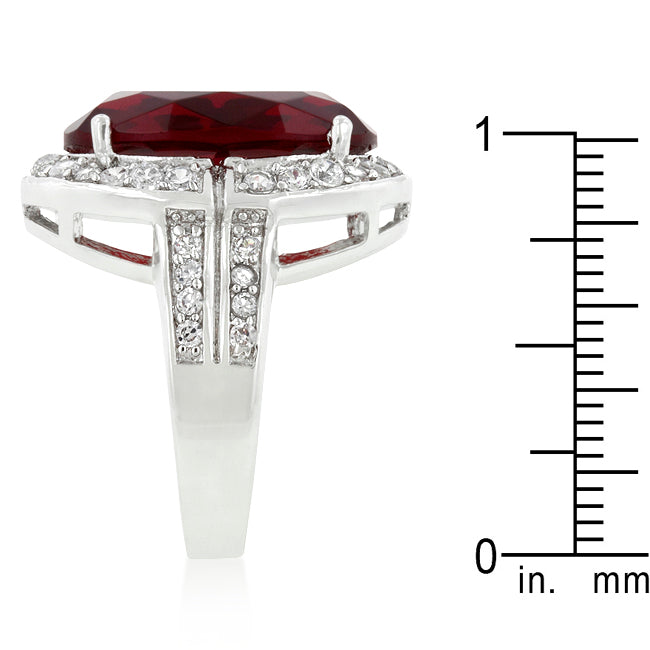 Playful Edge Contemporary Edit Ruby Red Cocktail Ring - Friggin Jewelry Fashion