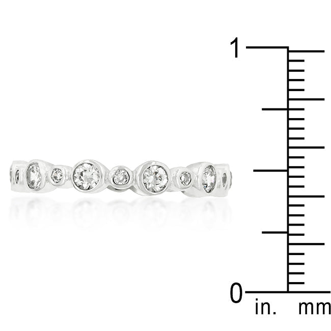 Cheeky Chic Refined Line Alternating Bezel Linked Cubic Zirconia Eternity Band - Friggin Jewelry Fashion