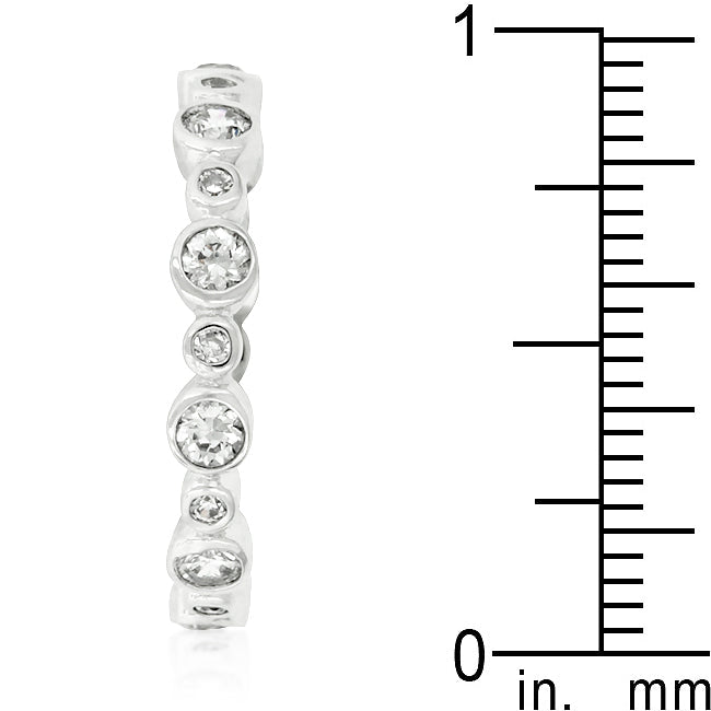 Cheeky Chic Refined Line Alternating Bezel Linked Cubic Zirconia Eternity Band - Friggin Jewelry Fashion