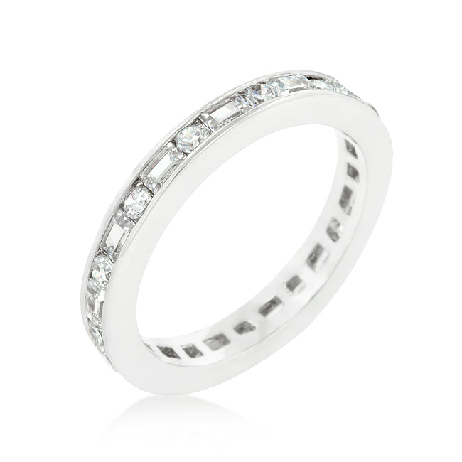 Everyday Whisper Icon Edit Alternating Cubic Zirconia Eternity Band - Friggin Jewelry Fashion