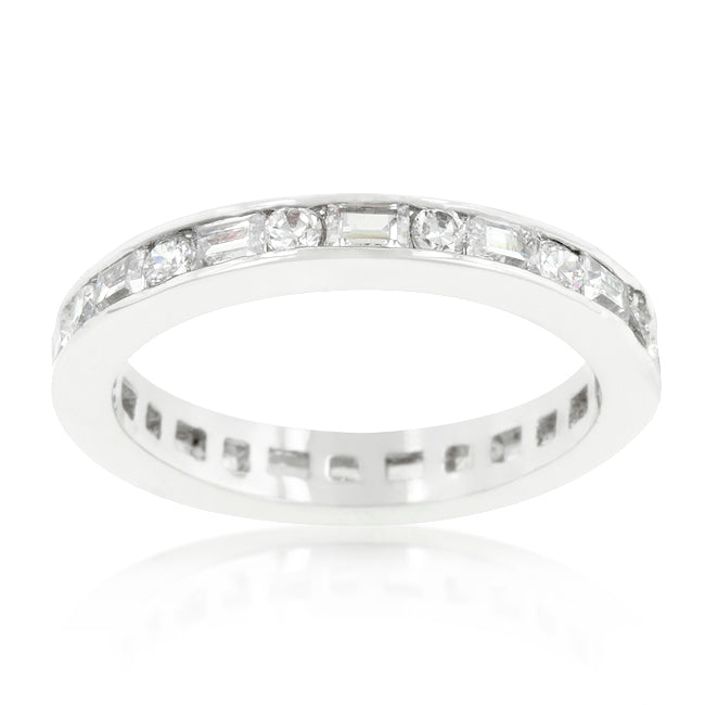 Everyday Whisper Icon Edit Alternating Cubic Zirconia Eternity Band - Friggin Jewelry Fashion