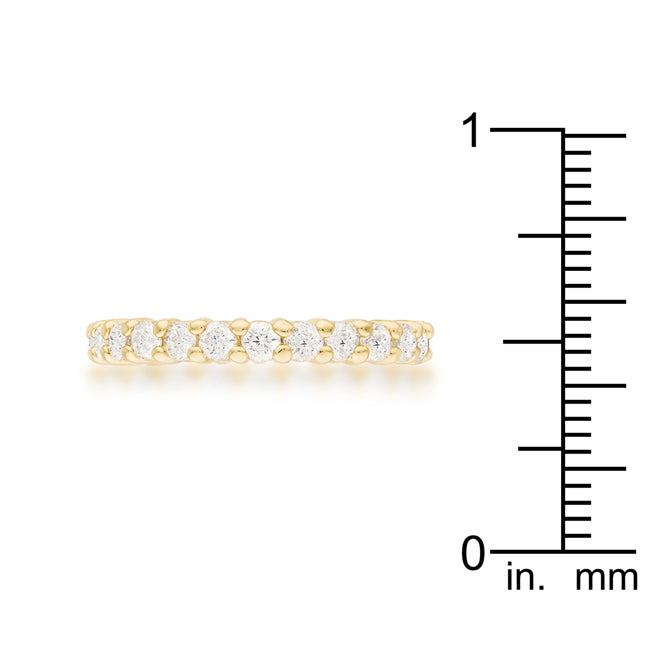 Whisper Detail Classic Edit Goldtone Cubic Zirconia Eternity Band - Friggin Jewelry Fashion