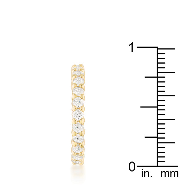 Whisper Detail Classic Edit Goldtone Cubic Zirconia Eternity Band - Friggin Jewelry Fashion